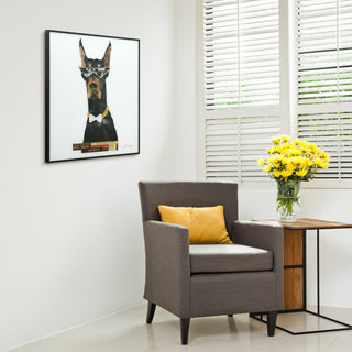 "Doberman Pinscher"  Printed Wall Art Framed With Black Anodized Aluminum