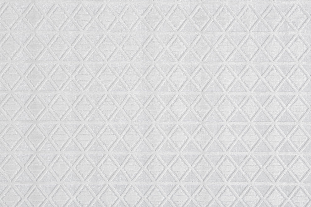 Weave & Wander Soho Lyra Minimal Chenille Rug, White, 5'3"x7'6"