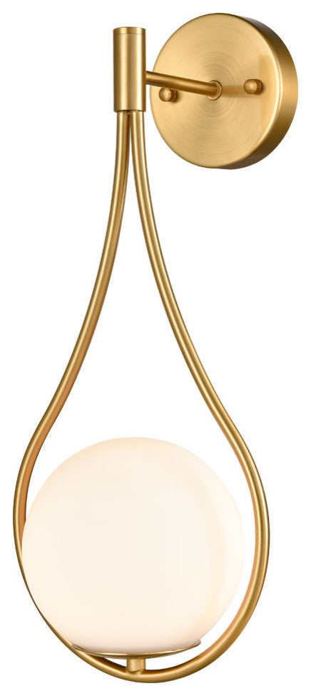 Modern Globe Wall Sconce Bath Vanity Wall Light Fixture Brass Finish, 1-Pack
