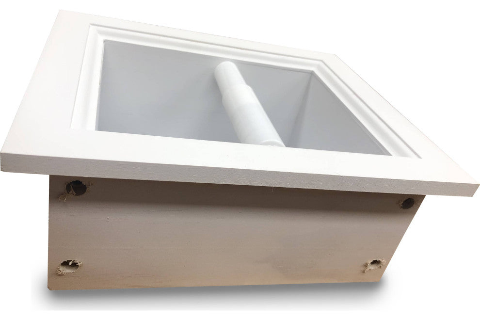 Tampa Recessed Solid Wood Toilet Paper Holder 7 x 8.5, Primed Gray