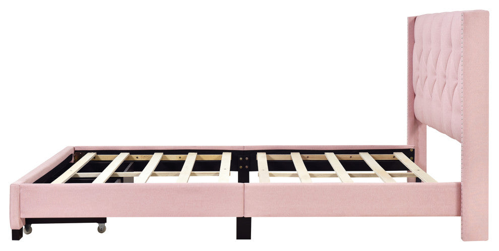 Gewnee Queen Size Storage Bed Linen Upholstered Platform Bed