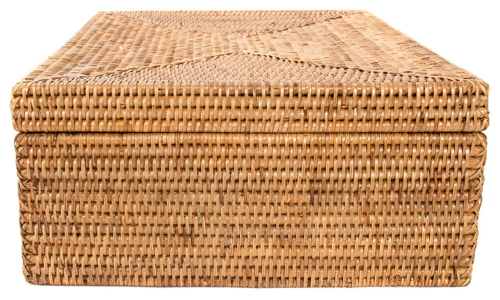 Artifacts Rattan™  Storage Box With Lid, Legal File, Honey Brown