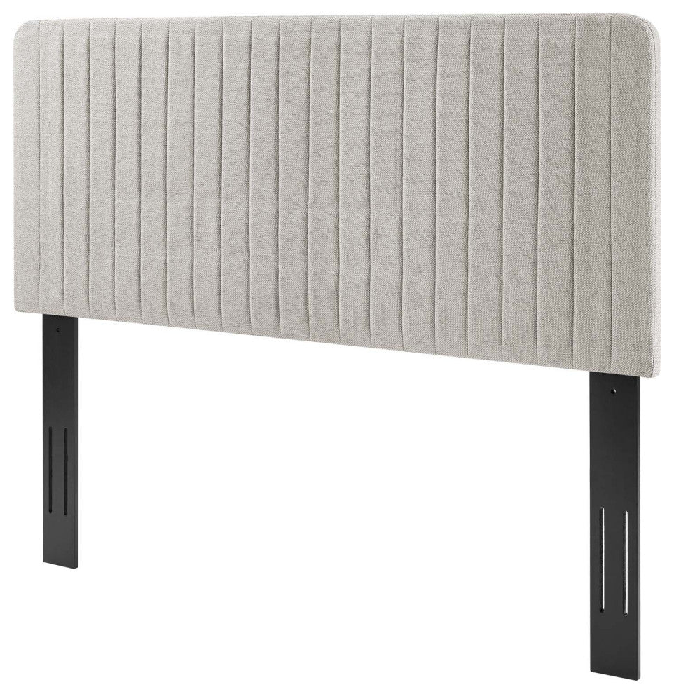 Tufted Headboard, Twin Size, Fabric, Oatmeal, Modern Contemporary, Bedroom