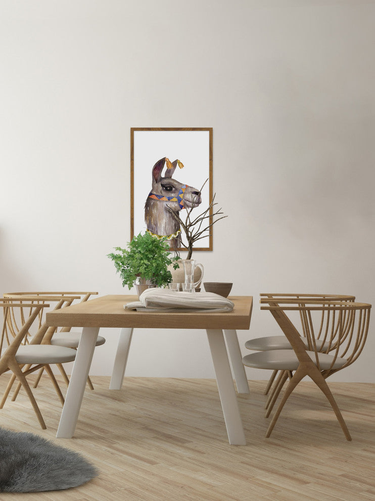 "Llama Party" Framed Painting Print, 16"x24"