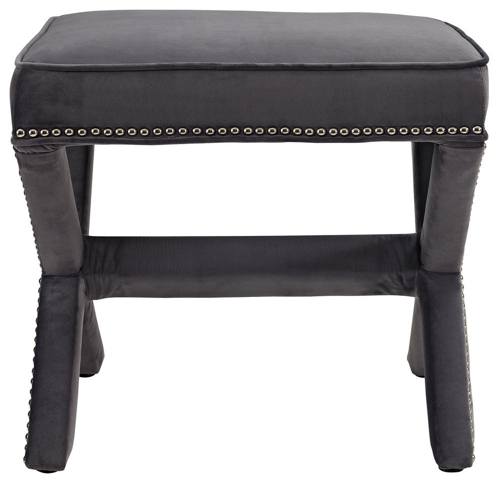 Modern Gray Rivet Bench