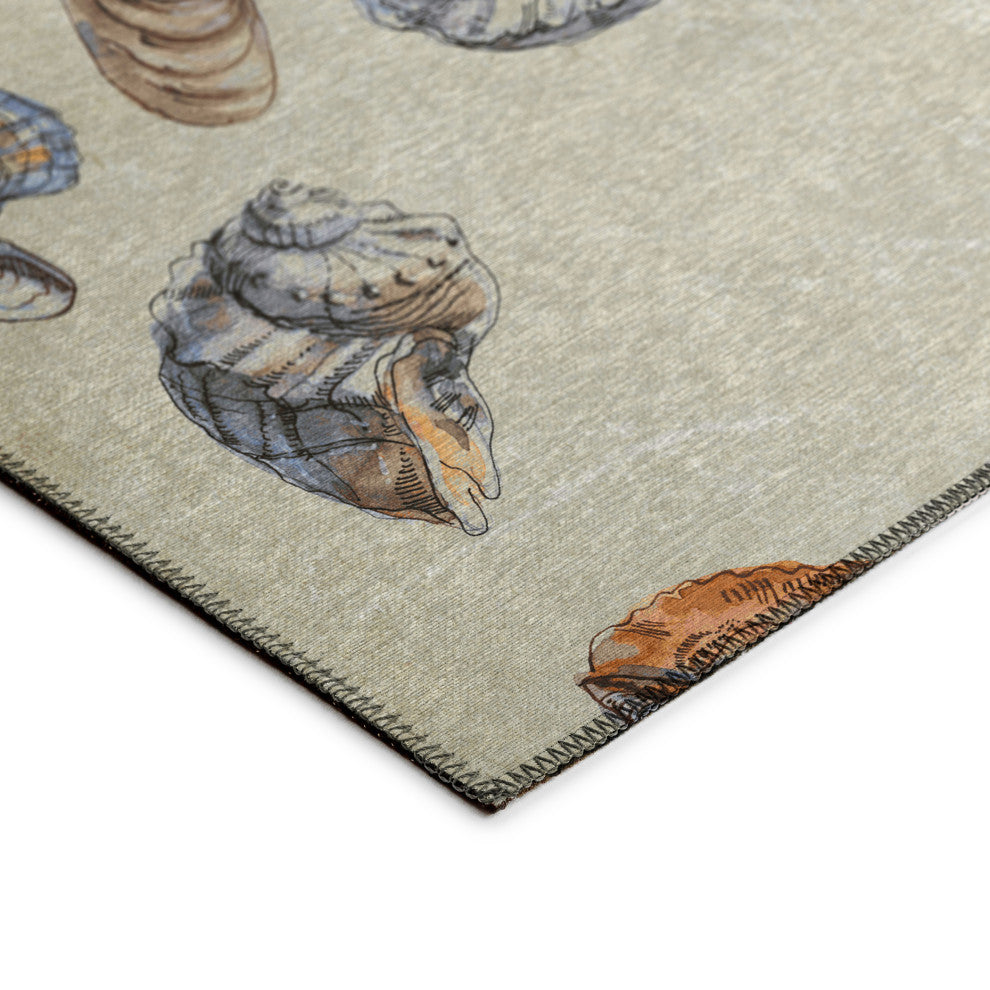 Indoor/Outdoor Seabreeze SZ9 Ivory Machine Washable 2'3" x 7'6" Runner Rug