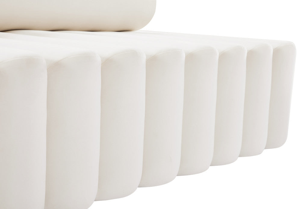 Melody Velvet Upholstered Chair, Cream, Chair