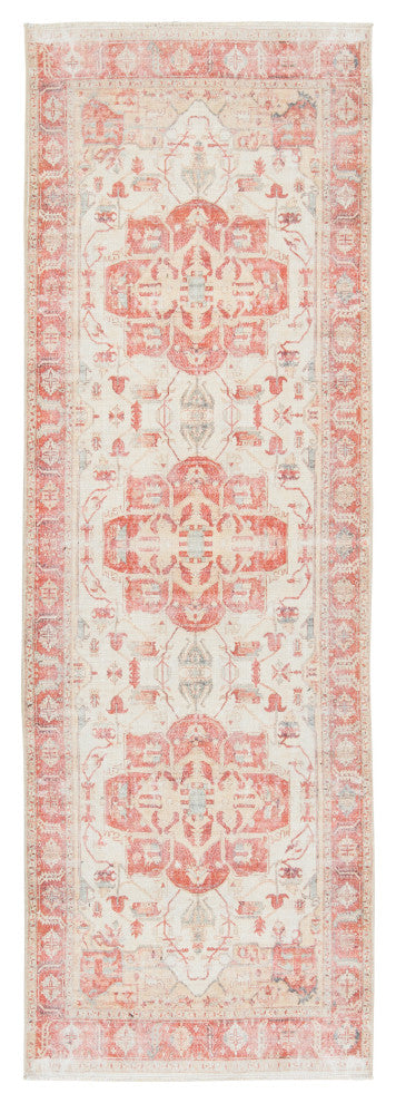 Jaipur Living Rhoda Medallion Orange/Ivory Area Rug, 2'6"x8'