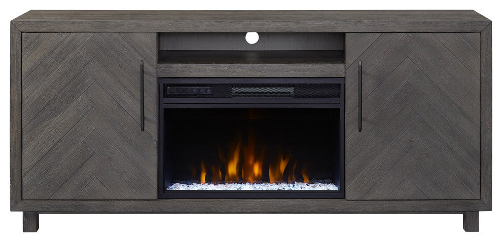 67" Fireplace Console Entertainment, Gray