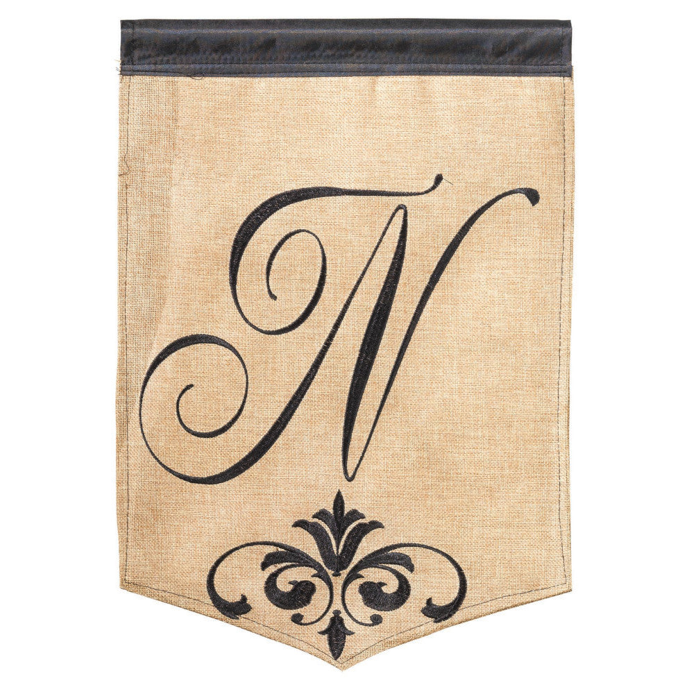 Garden Burlap Monogram N
