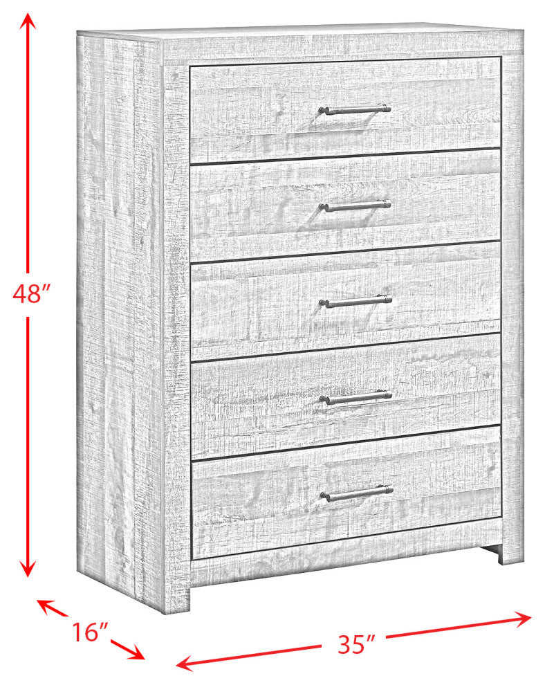 Picket House Furnishings Beckett Bookcase Panel 6PC Bedroom Set with Bluetooth