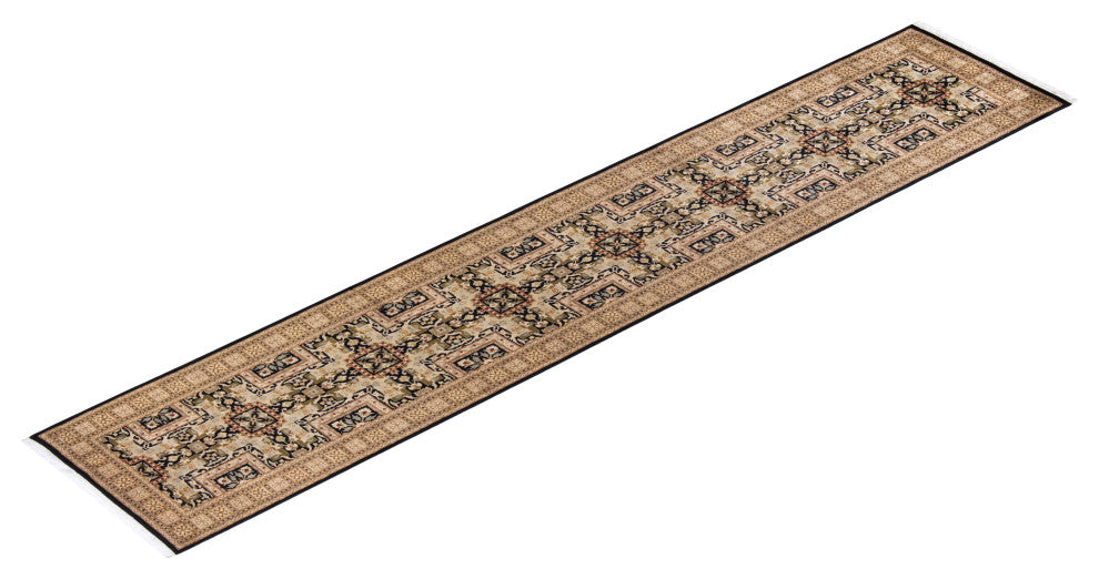 Mogul, One-of-a-Kind Hand-Knotted Area Rug Black, 2' 7" x 12' 3"