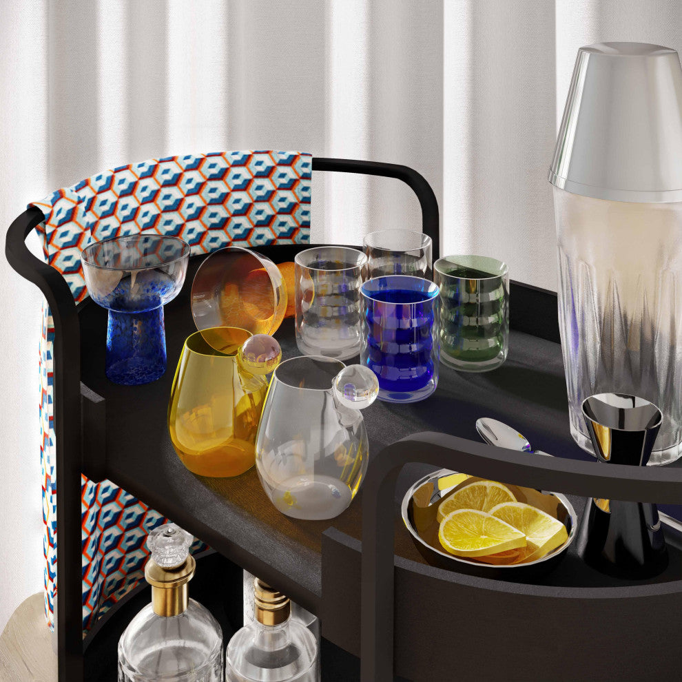 Dottie Clear White Dots Cocktail Glass, Set of 4