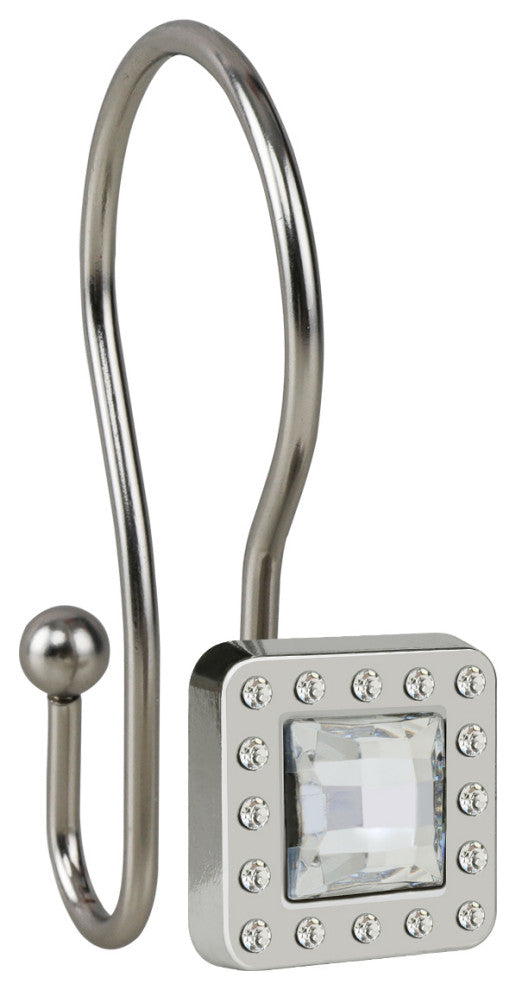 Utopia Alley Shower Hooks - Double Shower Curtain Rings for Bathroom, Brushed Nickel