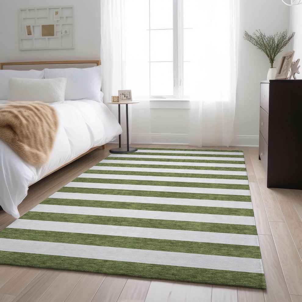 Premium Machine Washable Mayfield AMF528 Olive 10' x 14' Rug