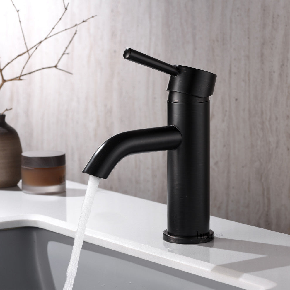 Luxier BSH03-S Single-Handle Bathroom Faucet with Drain, Oil Rubbed Bronze