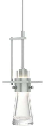 Erlenmeyer Large Low Voltage Mini Pendant, Clear Glass, Vintage Platinum