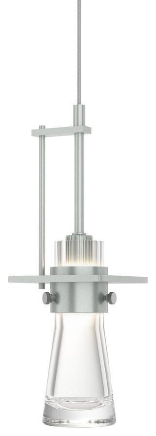 Erlenmeyer Large Low Voltage Mini Pendant, Clear Glass, Vintage Platinum