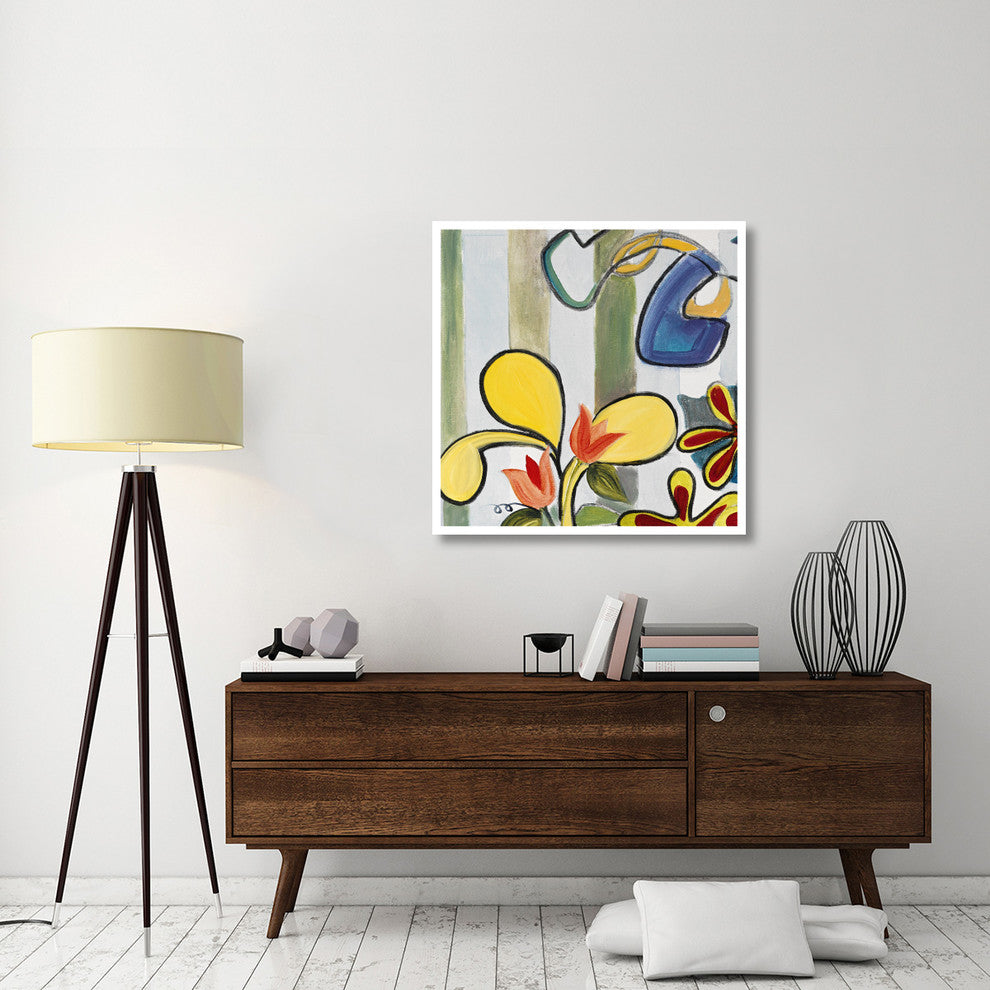 "Happy Snappy Garden TL" Digital Paper Print by Joan Elan Davis, 38"x38"