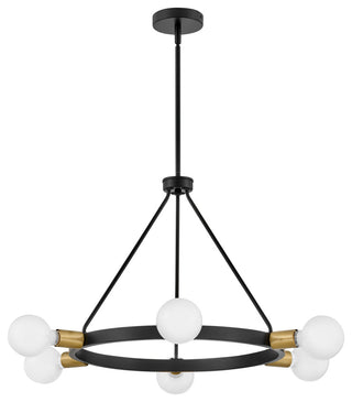 Lark Orla 36" Medium Single Tier Chandelier, Black + Lacquered Brass