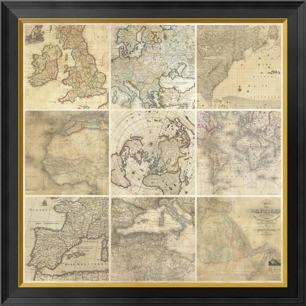 "Around the World II" Framed Canvas Giclee by Joannoo, 28x28"