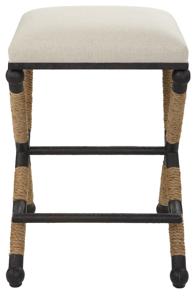 Uttermost Firth 19 x 28" Rustic Oatmeal Counter Stool