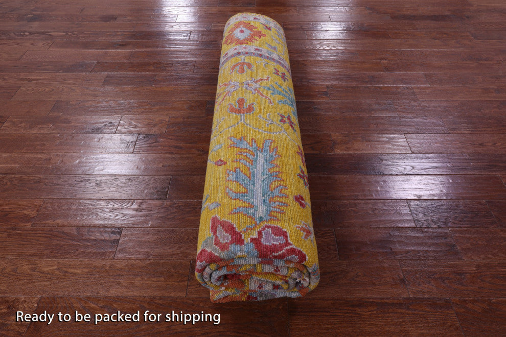 10' Square Turkish Oushak Hand-Knotted Wool Rug - Q13274