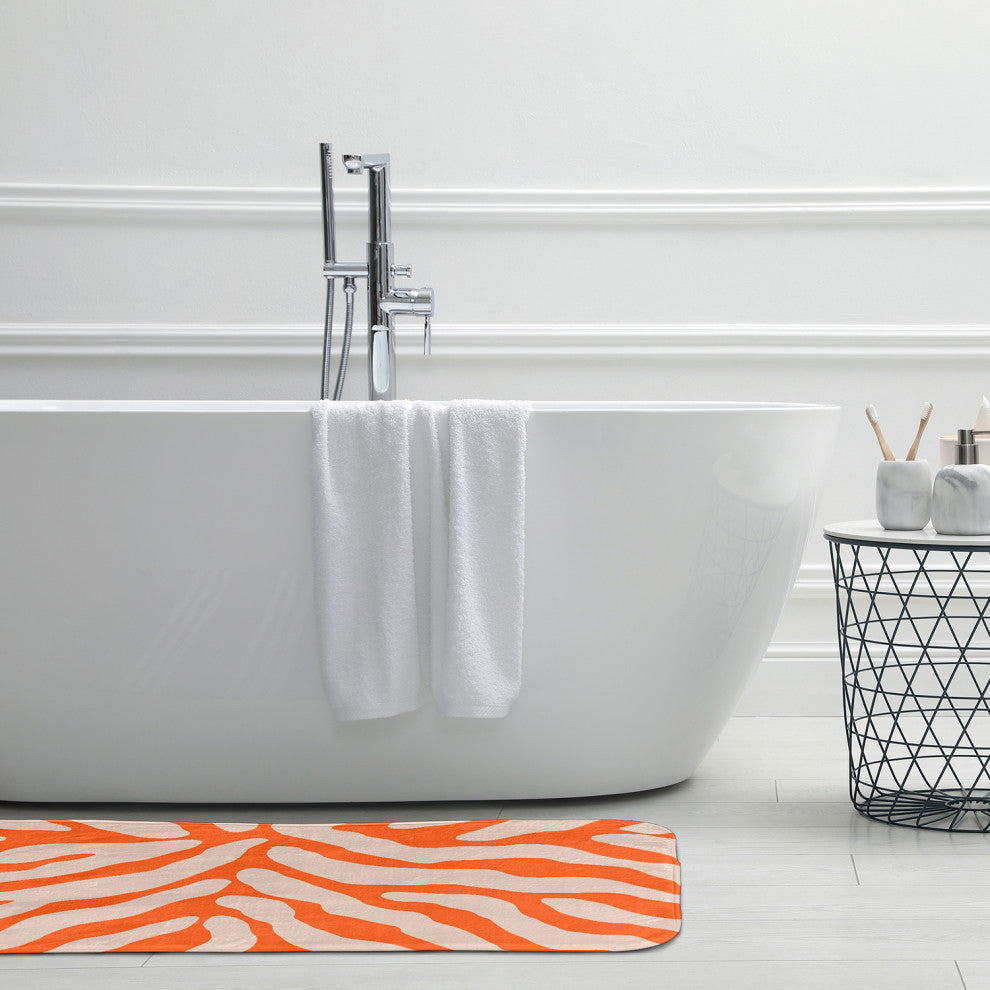 34" x 21" Animal Stripe Bathmat, Blood Orange