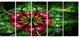 Dark Yellow and Green Flower, Abstract Wall Art Canvas, 60"x28", 5 Panels