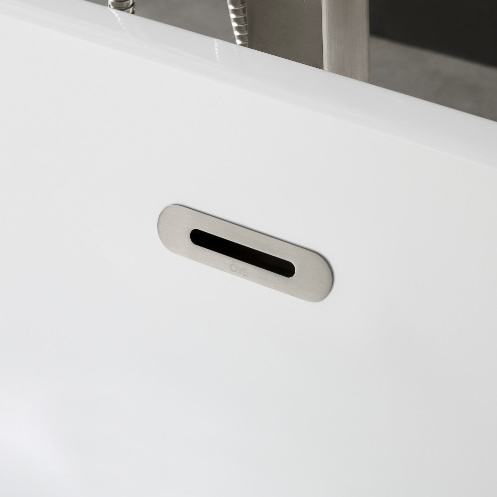 OVE Decors Lyra 67" Seamless White Acrylic Freestanding Oval Bathtub