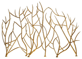 Uttermost 18796 Gold Branches 48"W Iron Fire Screen by Jim - Bright Gold Leaf