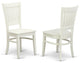 Wooden Dining Chairs 2-Piece Set -Wooden Seat And Slatted Back, White- Set of 2