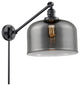 X-Large Bell 1-Light Swing Arm, Matte Black, Plated Smoke