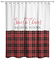 Santa Claus is Coming to Town Red and Black Plaid 71x74 Shower Curtain