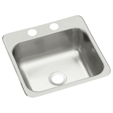 Sterling B153-2 15" Single Basin Drop In Stainless Steel Bar Sink - Stainless