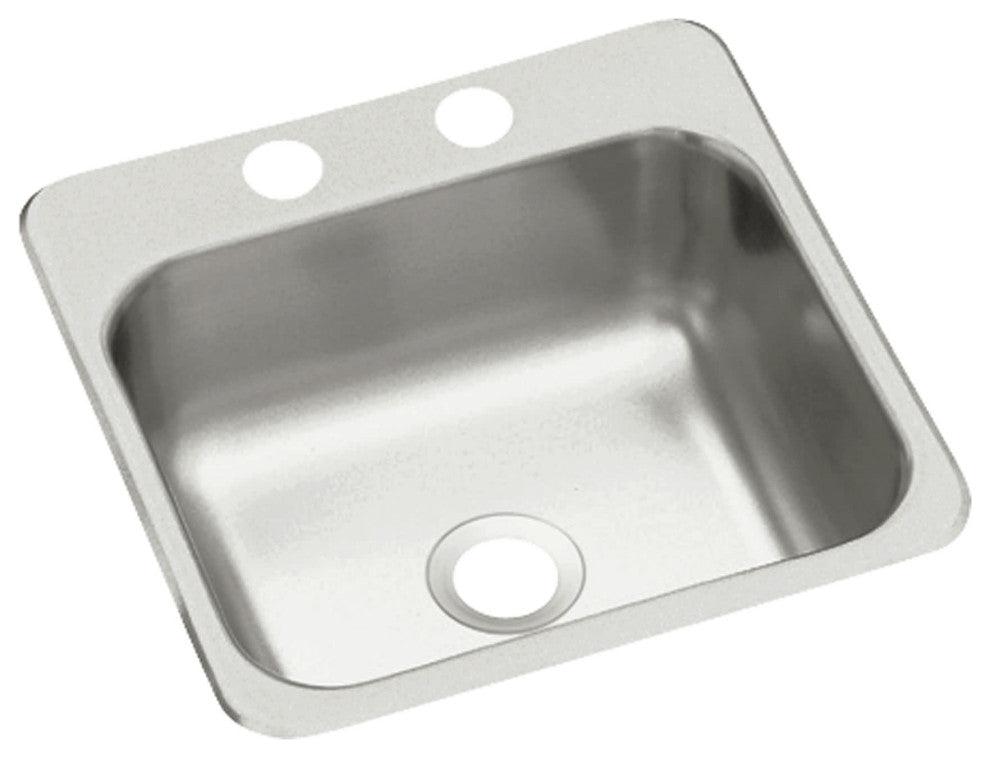 Sterling B153-2 15" Single Basin Drop In Stainless Steel Bar Sink - Stainless