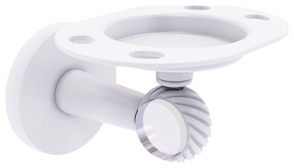 Clearview Tumbler and Toothbrush Holder with Twisted Accents, Matte White