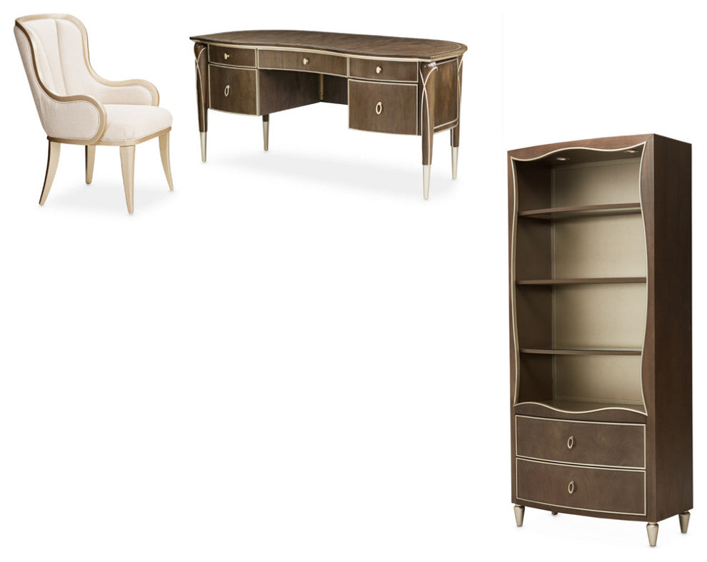 AICO Furniture Villa Cherie 3 Piece Home Office Set