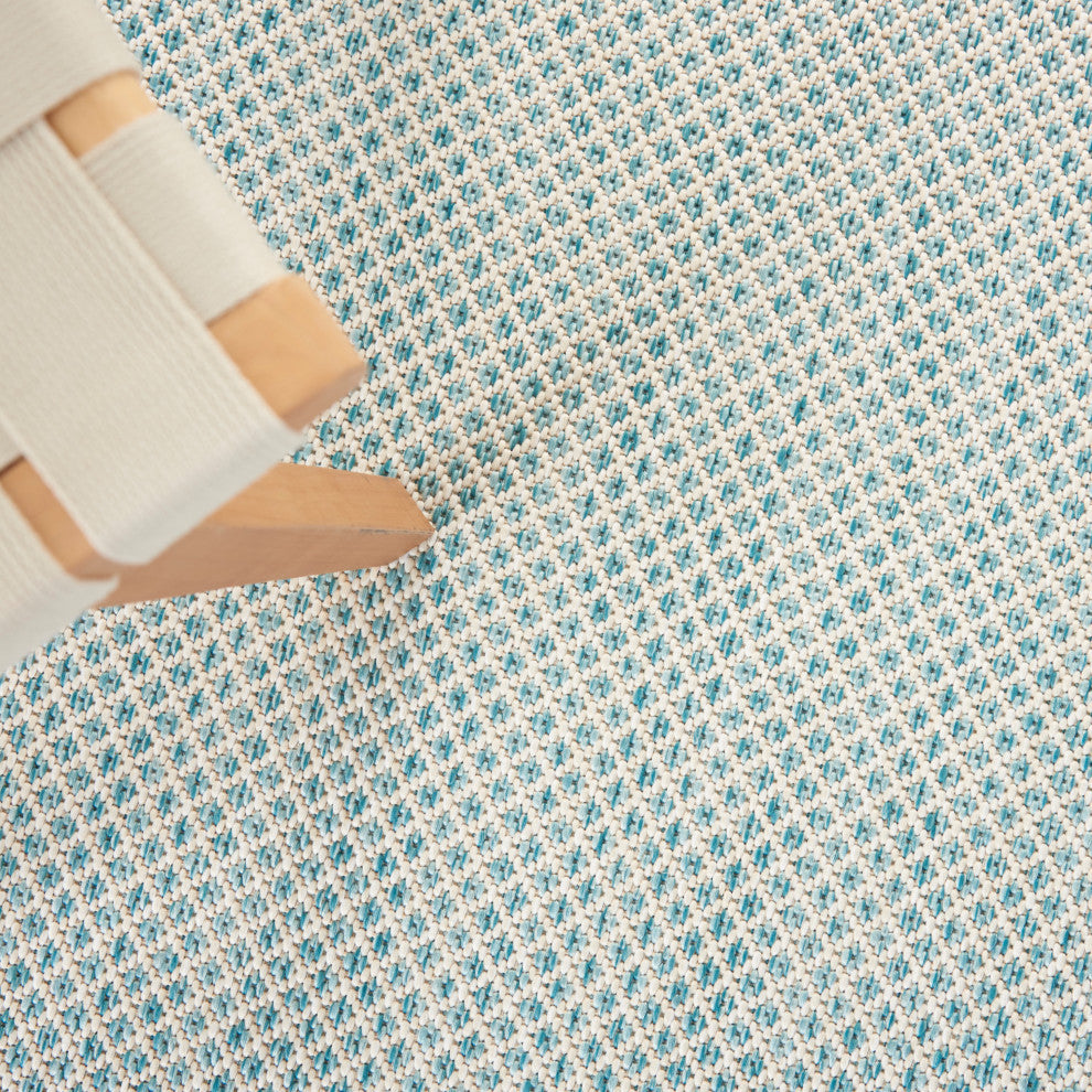 Nourison Courtyard 7' x 10' Ivory Aqua Modern Area Rug