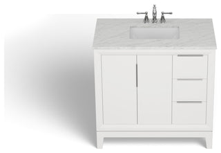 The Ezra Bathroom Vanity, Pure White, 36", Single Sink, Freestanding