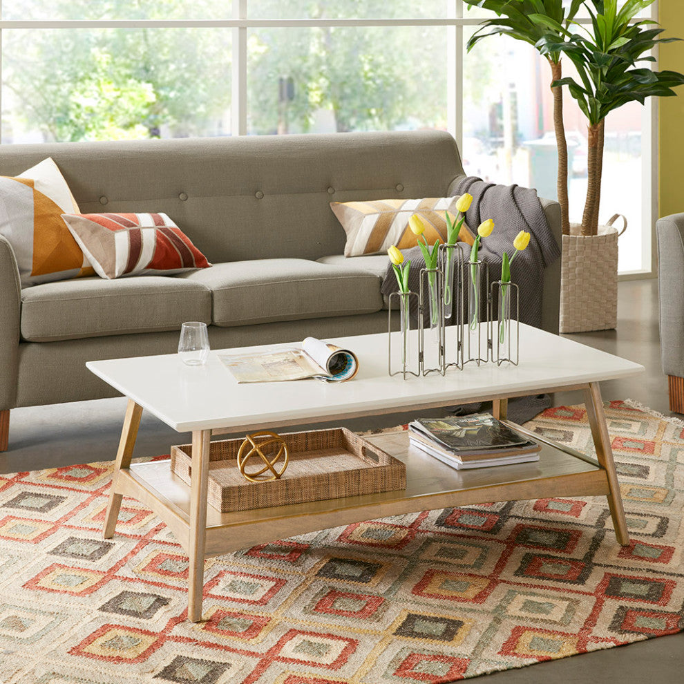 Madison Park Parker Mid-Century Modern Natural Wood Coffee Table, Natural