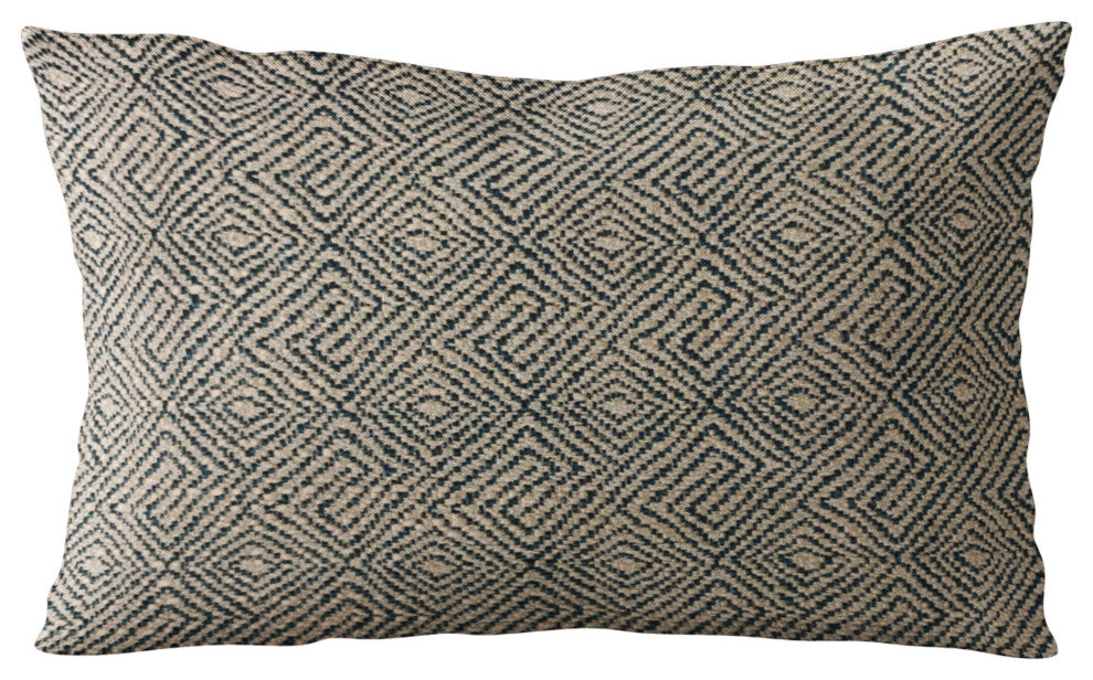 Plutus Blue Gem Plaid Luxury Throw Pillow, 16"x16"