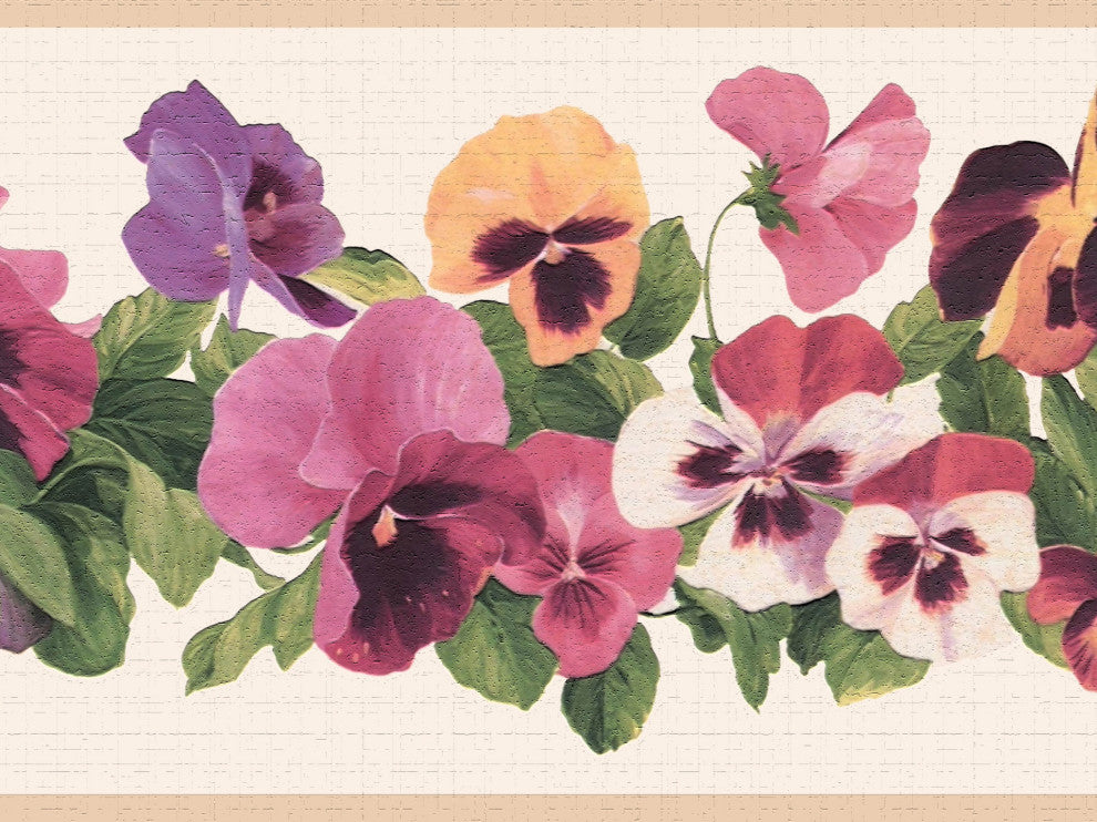Flowers Peel and Stick Wallpaper Border 15'x7"