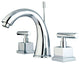 Kingston Brass Widespread Bathroom Faucet With Brass Pop-Up, Polished Chrome