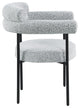 Blake Upholstered Dining Chair, Grey, Boucle Fabric, Matte Black, Set of 2