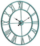 Utopia Alley Oversized Roman Round Wall Clock, 30" Distressed Sea Green