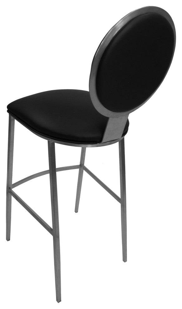 535 Stainless Steel Bar Stool 26" 30" Extra Tall  35", Black, 30"