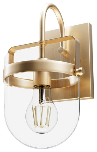 Karloff Alturas Gold, Clear Glass 1 Light Sconce Wall