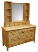 White Cedar Log 7-Drawer Dresser & Dresser Hutch