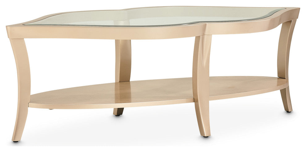 Malibu Crest Glass Cocktail Table - Chardonnay